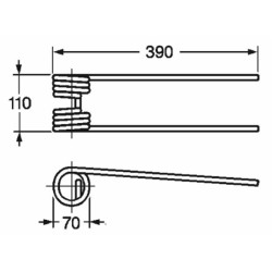 Dente girello adattabile Kuhn filo 9,5