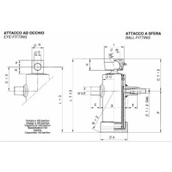 Martinetto idraulico corsa 1510mm con sfera