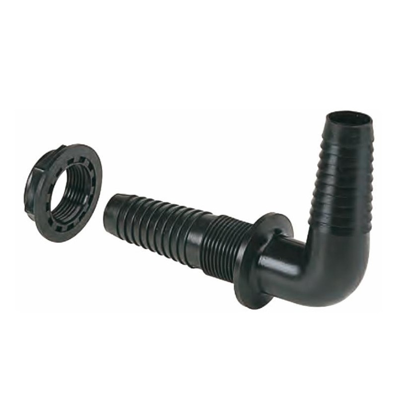 Raccordo passaparete curvo 15-17mm