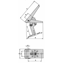 Pedale per acceleratore freno o frizione con movimento leva indietro l=190mm