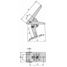 Pedale per acceleratore freno o frizione con movimento leva indietro l=190mm