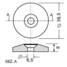 Borchia per cabine foro svasato Ã˜ 6,5mm