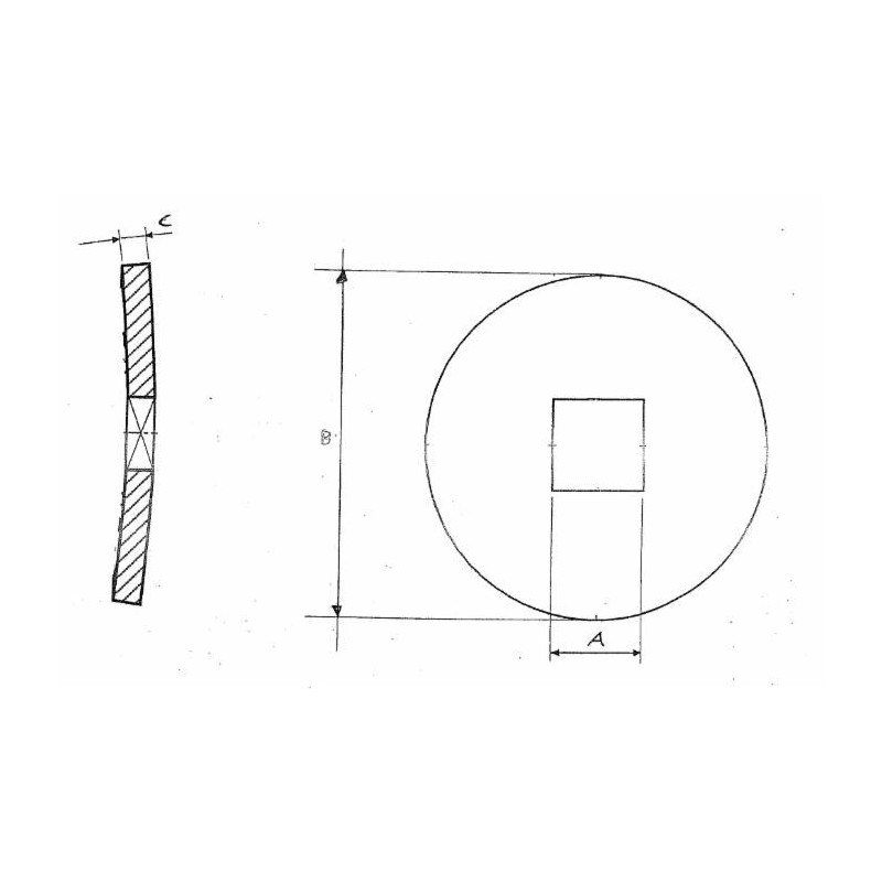 Flangia 145X15 foro quadro 41mm convessa