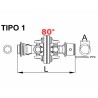 Giunto cardanico omocinetico cat. 8 per tubo interno da 32x106mm a 36x89 C2:C38mm