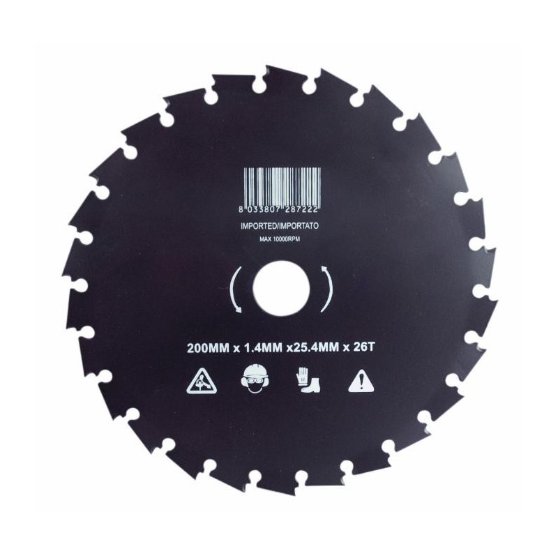 Disco per decespugliatore 26 denti larghezza 200mm