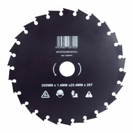 Disco per decespugliatore 26 denti larghezza 200mm