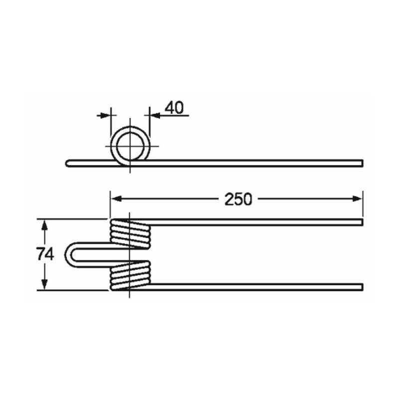 Dente ranghinatore lunghezza 250 larghezza 74 filo 6 adattabile Ceccato C 063/A