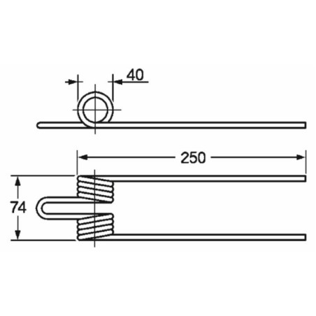 Dente ranghinatore lunghezza 250 larghezza 74 filo 6 adattabile Ceccato C 063/A