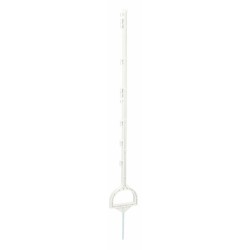 Paletto in plastica bianco con occhielli e staffa per piede altezza 114 cm