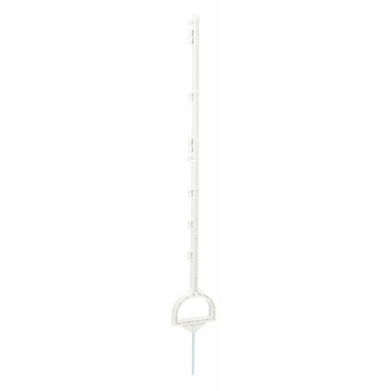 Paletto in plastica bianco con occhielli e staffa per piede altezza 114 cm