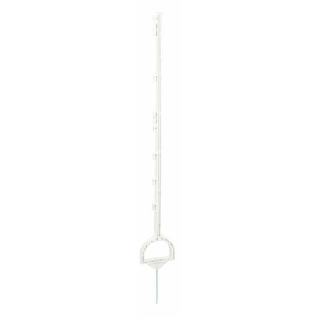 Paletto in plastica bianco con occhielli e staffa per piede altezza 114 cm
