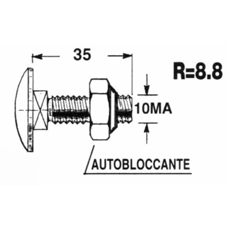 Bullone M10x35 per coltello miscelatore