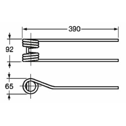 Dente girello adattabile Molon Olivi lunghezza 390 filo 9
