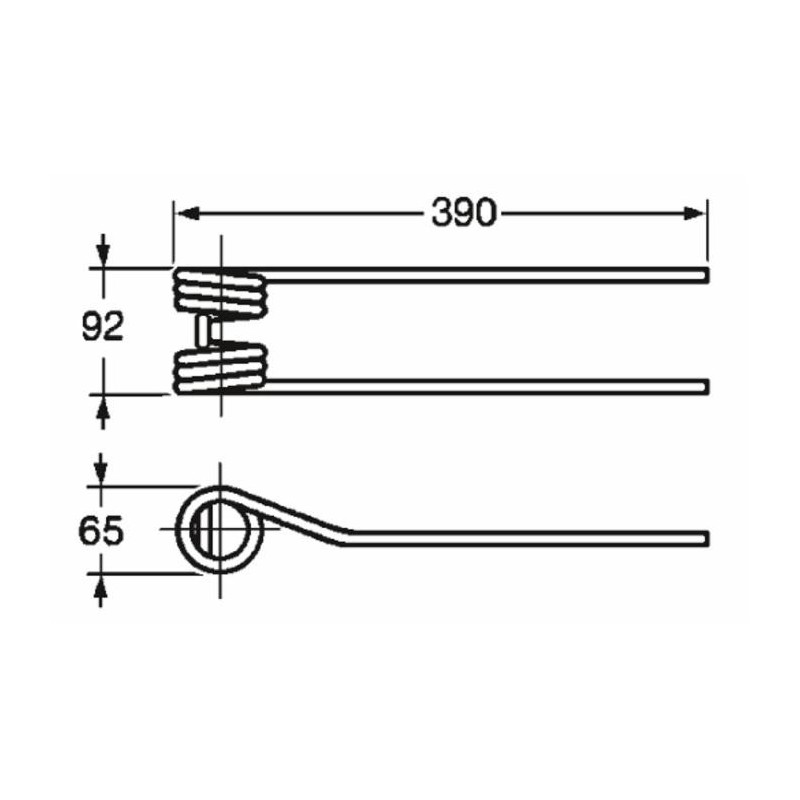 Dente girello adattabile Molon Olivi lunghezza 390 filo 9
