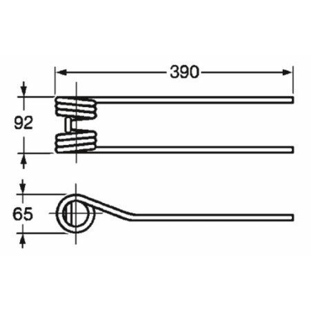 Dente girello adattabile Molon Olivi lunghezza 390 filo 9