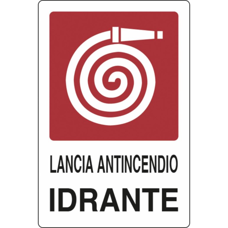 Cartello segnaletica "lancia antincendio idrante" 30x20