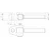 Attacco snodato Ã˜ 25mm filettato M30x3 destro