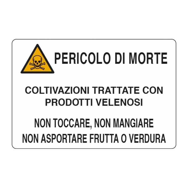Cartello segnaletica "pericolo di morte" 50x35 alluminio