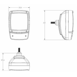 Proiettore verticale con indicatore di direzione 152x212 mm