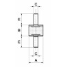 Antivibrante maschio/maschio 75x25,M12x37