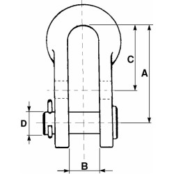 Briglia per catena stabilizzatrice doppio foro zincata Ã˜ 14mm perno 9/16â€