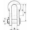 Briglia per catena stabilizzatrice doppio foro zincata Ã˜ 14mm perno 9/16â€