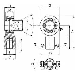 Terminale a snodo per terzo punto ISO 6982 Ã˜ 12mm