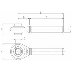 Tirante per terzo punto seconda categoria Ã˜ 25mm filettato M36x3 Sx