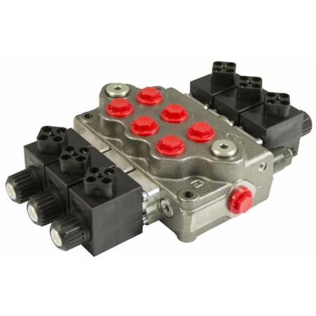 Distributore walvoil modello sd5 a 3 sezioni doppio effetto 40 litri