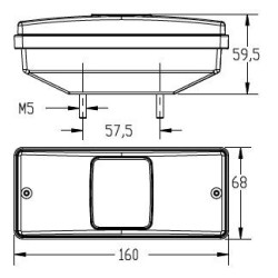 Fanale posteriore dx/sx 158x60x68mm adatabile a fiat 5170315
