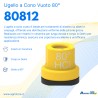 Ugello a cono vuoto con inserto in ceramica e corpo in Delrin 80Â° giallo