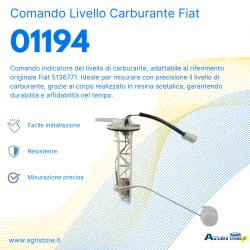 Comando livello carburante adattabile al riferimento originale Fiat 5136771