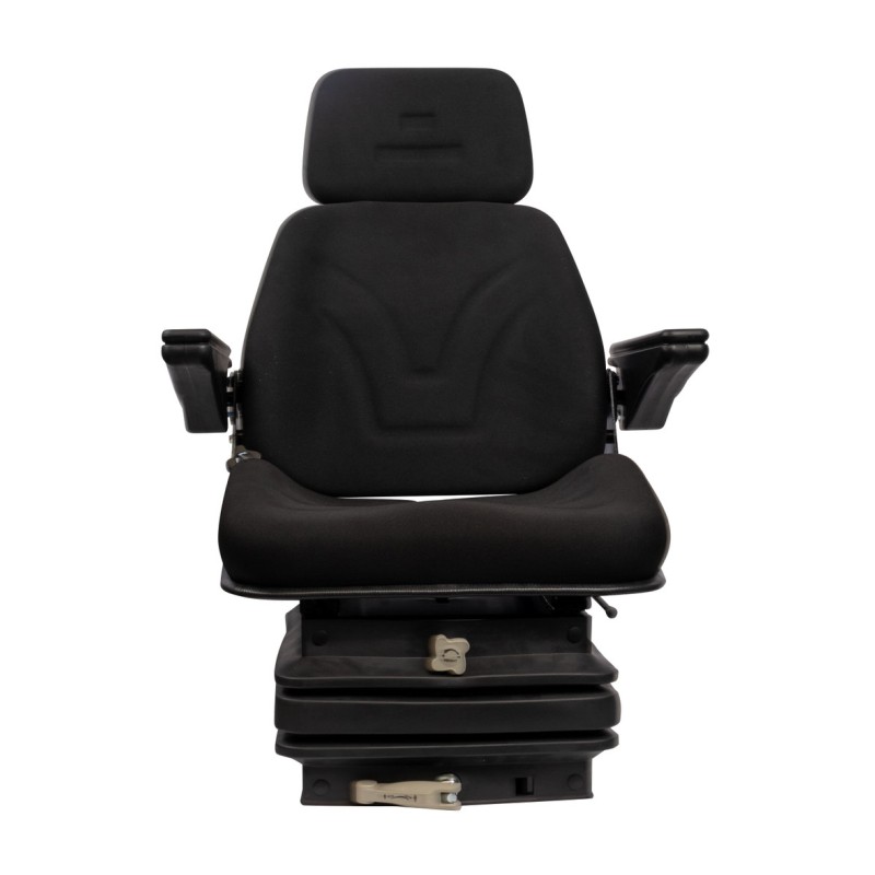 Sedile Top in tessuto nero completo di sospensione meccanica e guide