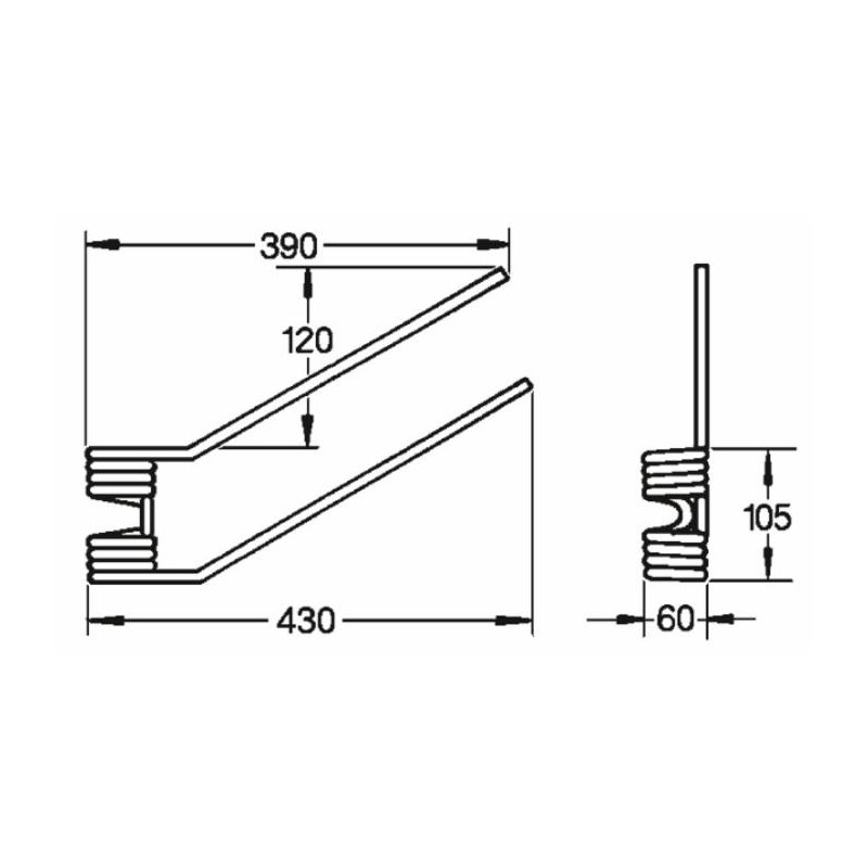 Dente girello sx adattabile Fcr e Gaspardo filo 9