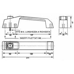 Maniglia per cabina trattore in plastica dx-sx con chiave