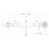 Terzo punto meccanico cat. II M40x3 lunghezza 635-870mm