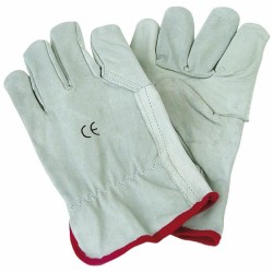 Guanto in pelle fiore-crosta taglia XL