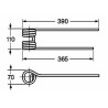 Dente girello sx adattabile Kuhn 58740600 lunghezza 390 filo 9,5