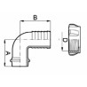 Raccordo portagomma curvo Ã˜ 40 femmina M52x3