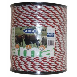 Corda elettrica Ama bianca e rossa per recinti 200m 8 conduttori