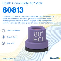 Ugello cono vuoto con inserto ceramica e corpo in Delrin 80Â° viola