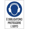 Cartello segnaletica "obbligatorio proteggere l'udito" 30x20