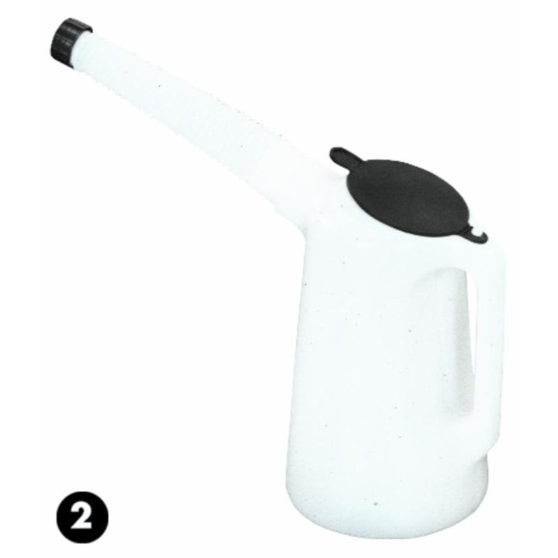 Brocca in polietilene per travaso carburante 2L con beccuccio flessibile