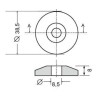 Borchia per cabine foro passante Ã˜ 8,5mm