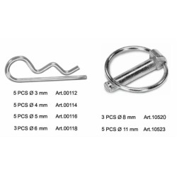 Confezione 26 spine a scatto e coppiglie a "R"