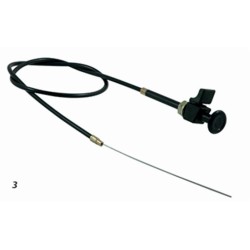 Tirante stop motore,cavo lunghezza 1200mm con leva d'arresto e pomello nero