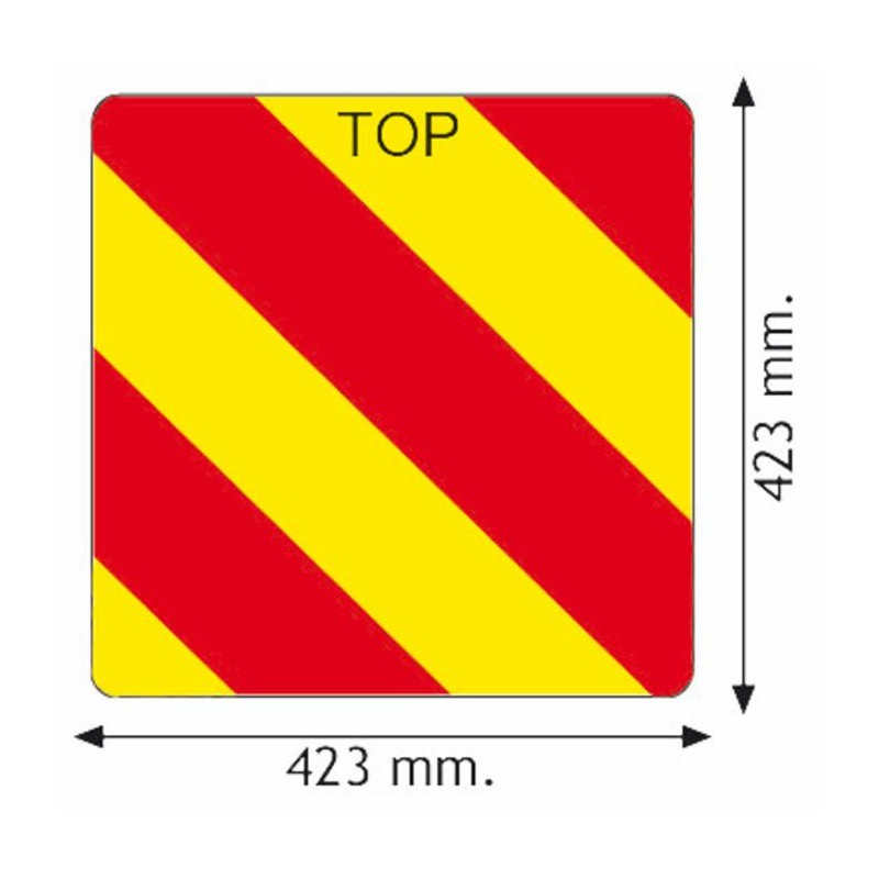 Pannello retroriflettente segnalatore attrezzature agricole 423x423mm