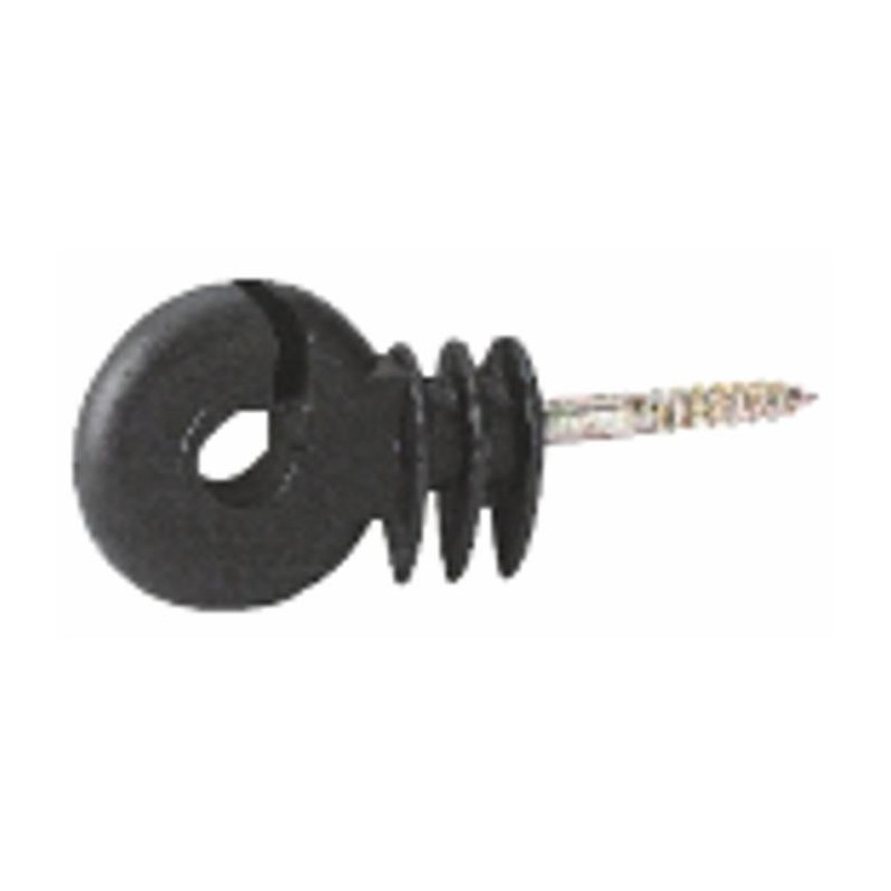 Isolatore nero ad anello con vite per legno Ã¸ 6mm