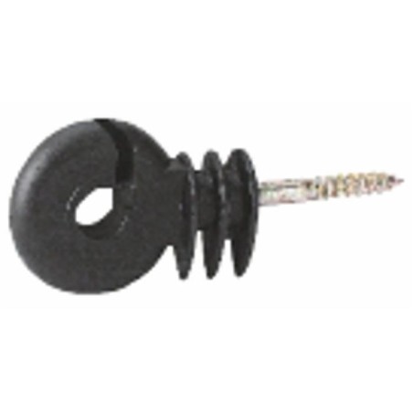 Isolatore nero ad anello con vite per legno Ã¸ 6mm