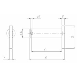 Perno per forcella tir,reg,Ã¸ 18x91,5